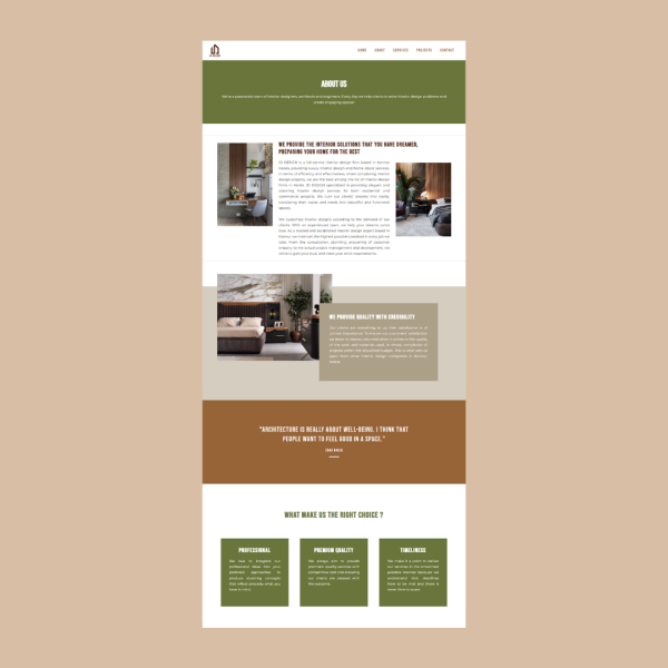 Custom Website for Interior Design Firm by Rahana Razak